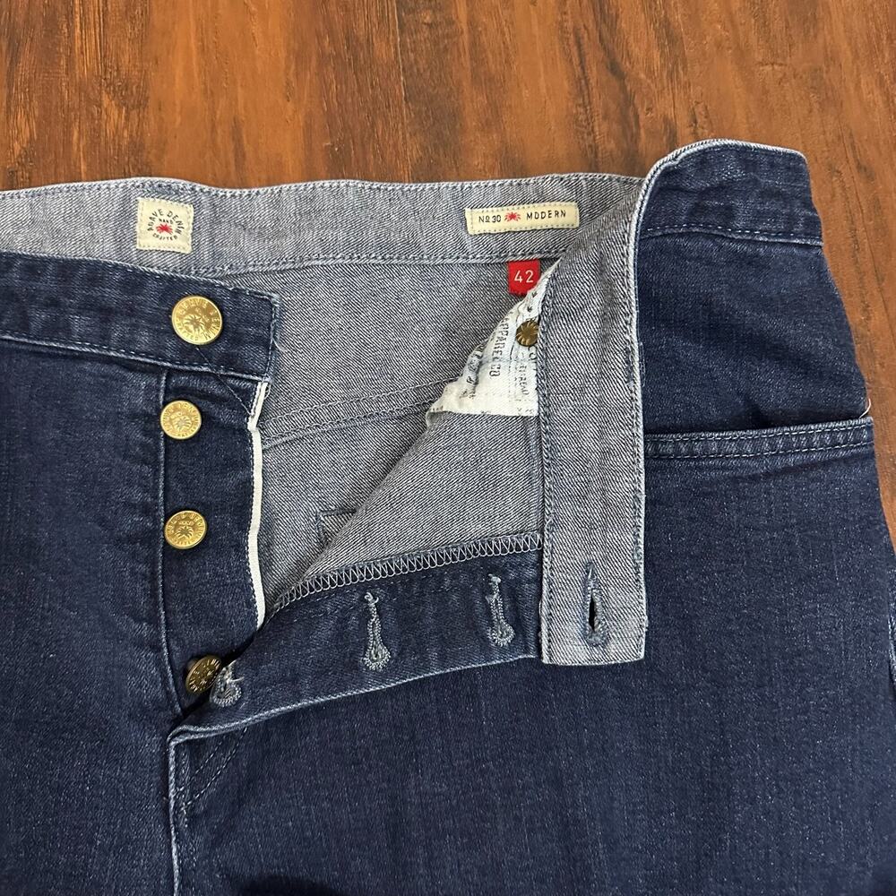 AGAVE DENIM No.30S Modern Selvage Jeans Blue Button Fly Slim Straight Leg - Picture 9 of 16